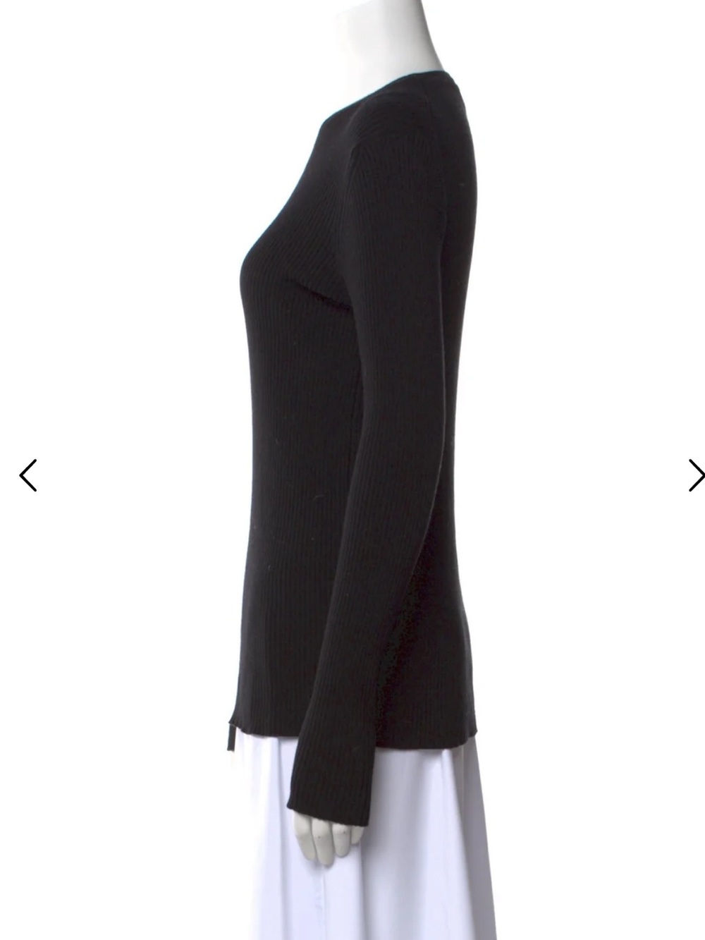 Classic Black Ribbed Long-Sleeve Sweater - Picture 2 of 3